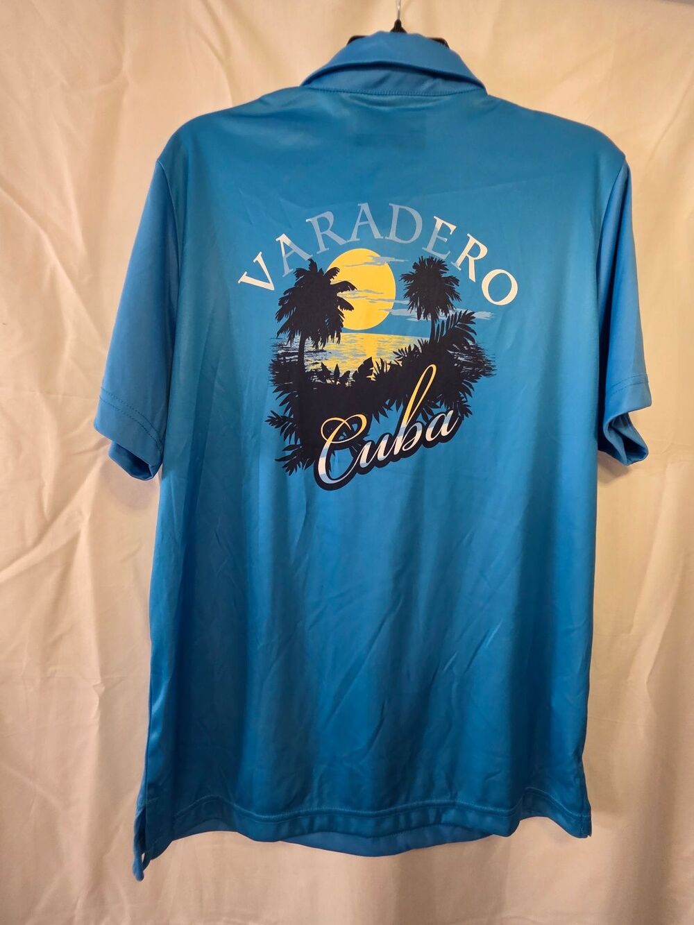 Nicklaus Varadero Graphic Polo Shirt Blue M 100% Polyester Made in Jordan - Picture 5 of 6